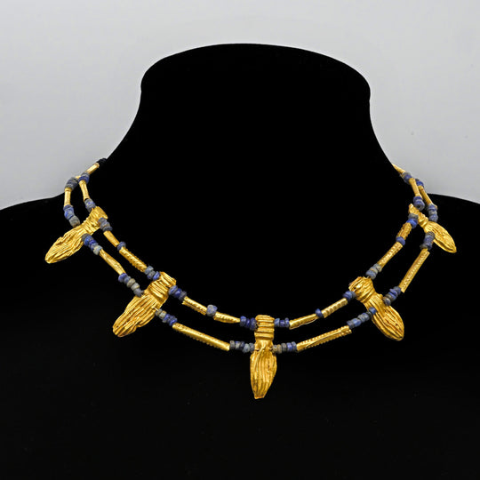A Greco-Roman Gold and Lapis Lazuli Necklace, ca. 1st century BCE – 2nd century CE