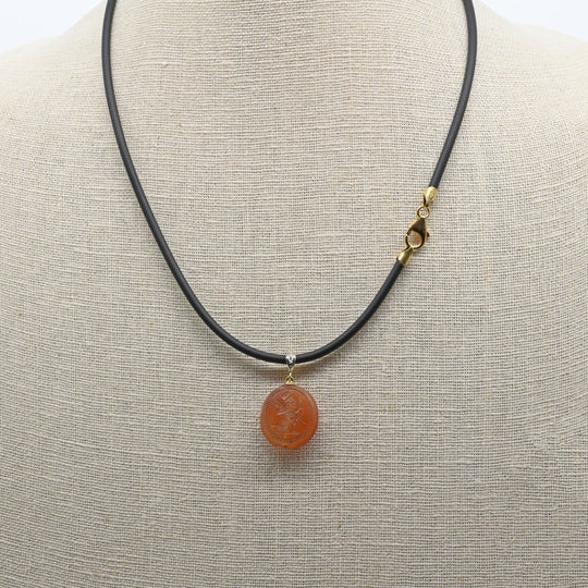 A superb Achaemenid Agate Stamp Seal with Kneeling King, Persian Empire, ca. 550 - 330 BCE