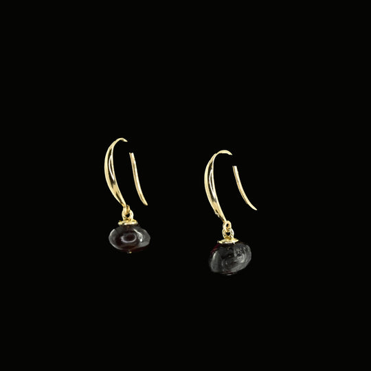 A Pair of Roman garnet earrings, Roman Imperial, ca. 1st -  2nd century CE