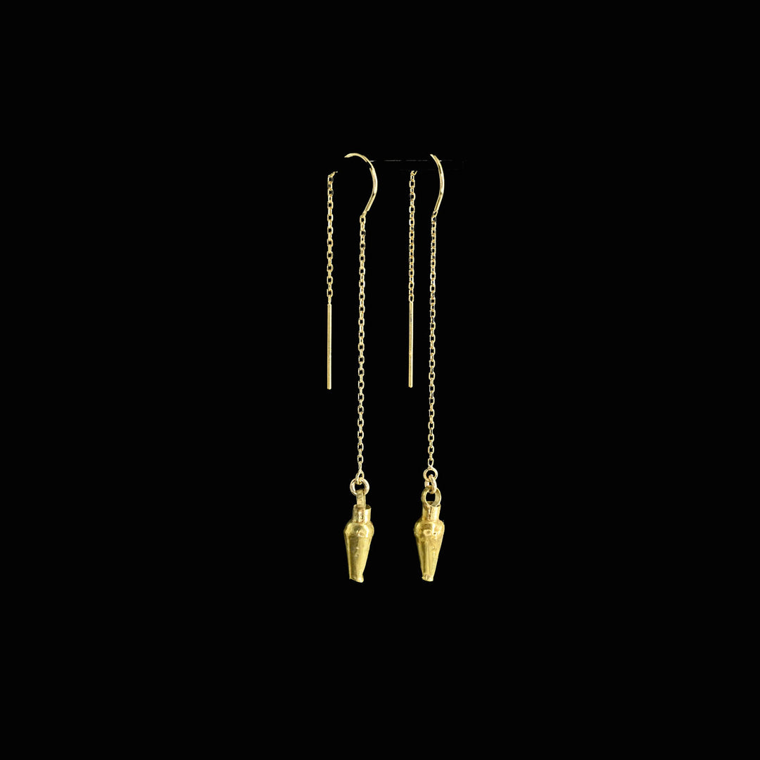 A pair of Greek gold Pendant earrings, Hellenistic Period, ca. 3rd - 1st century BCE