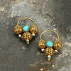 An exceptional pair of Islamic Gold, Turquoise, and Pearl Earrings, ca. 10th century CE