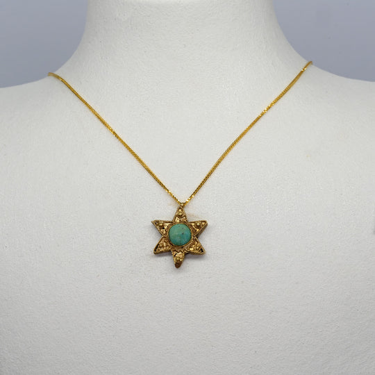An Early Islamic Gold Seal of Solomon Pendant with Turquoise Inlay, Umayyad–Early Abbasid Period, ca. 7th–9th century CE