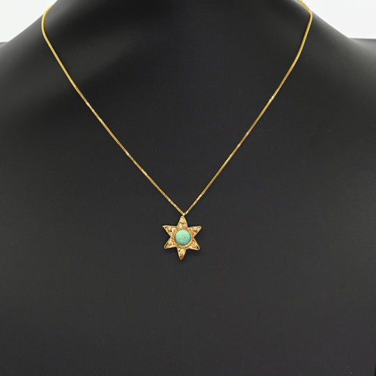 An Early Islamic Gold Seal of Solomon Pendant with Turquoise Inlay, Umayyad–Early Abbasid Period, ca. 7th–9th century CE