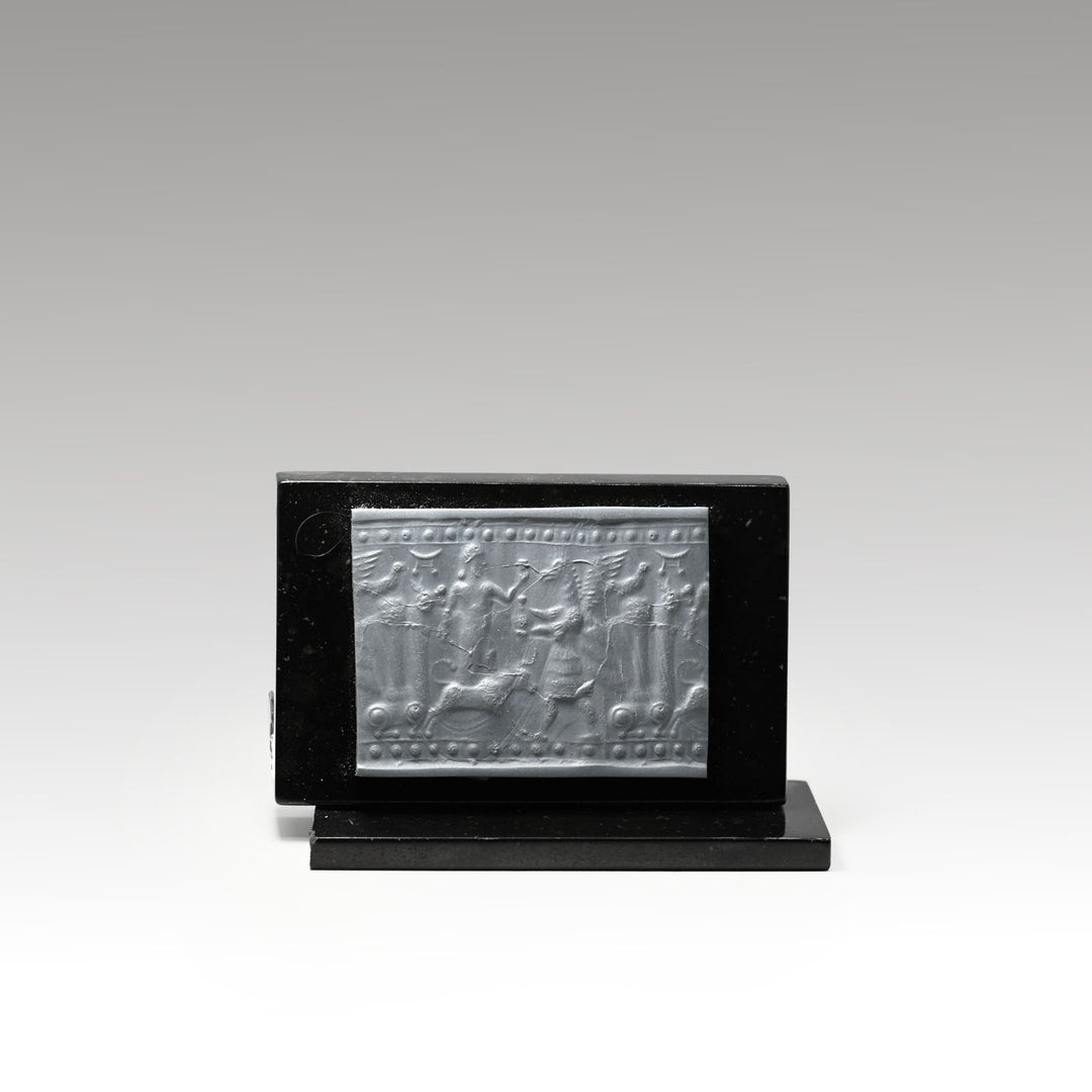 A Published Neo-Assyrian Agate Cylinder Seal, Neo-Assyrian Period, ca. 883 - 612 BCE