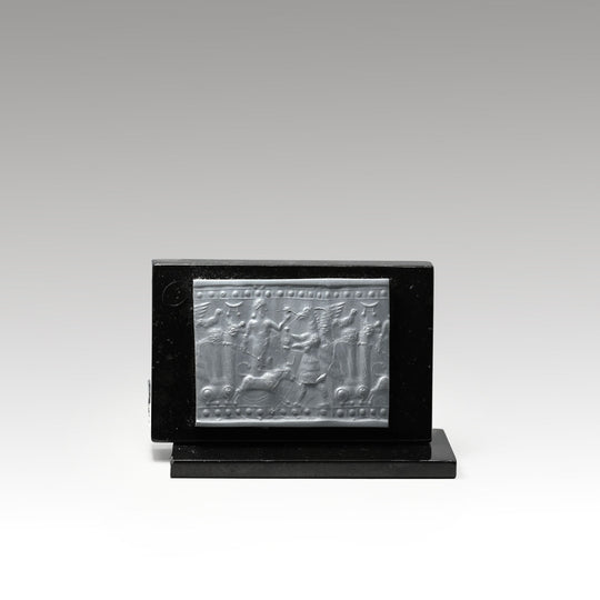 A Published Neo-Assyrian Agate Cylinder Seal, Neo-Assyrian Period, ca. 883 - 612 BCE