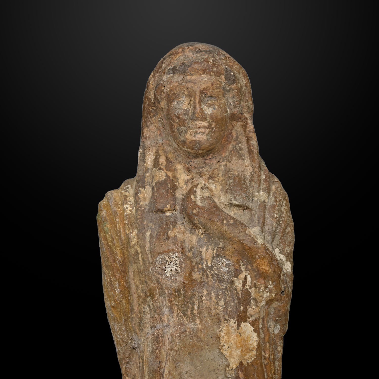A large Carthaginian Terracotta Sculpture of the Goddess Tanit, a, ca. 5th century BCE