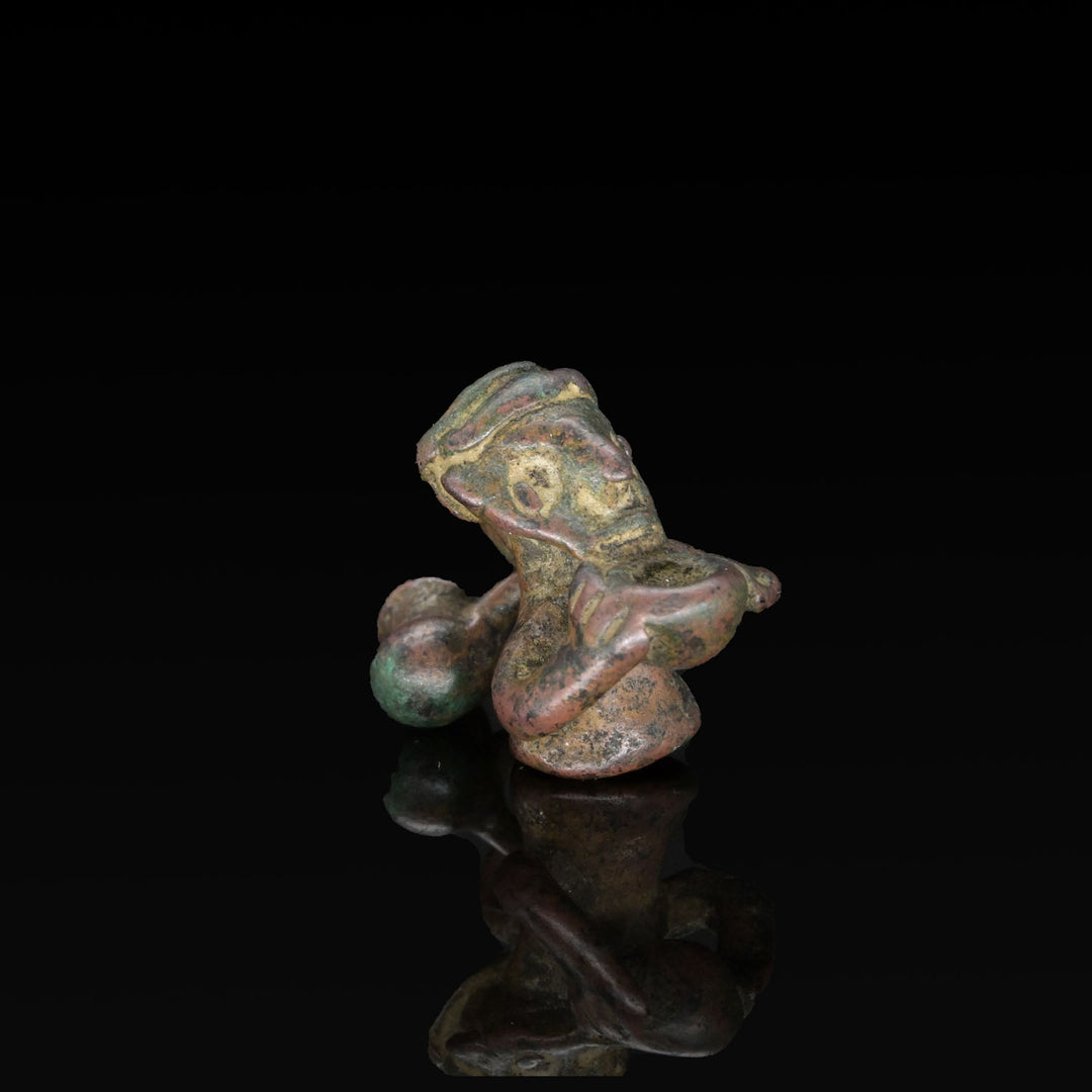 Ein Amulett oder Endstück aus Moche-Kupfer, Spätklassik, ca. 800–1000 n. Chr