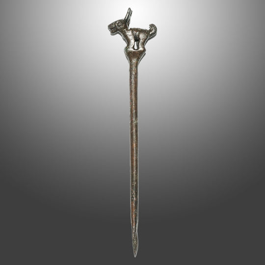 A Moche-Chimu Copper Dog Spoon, ca. 500 - 1000 CE