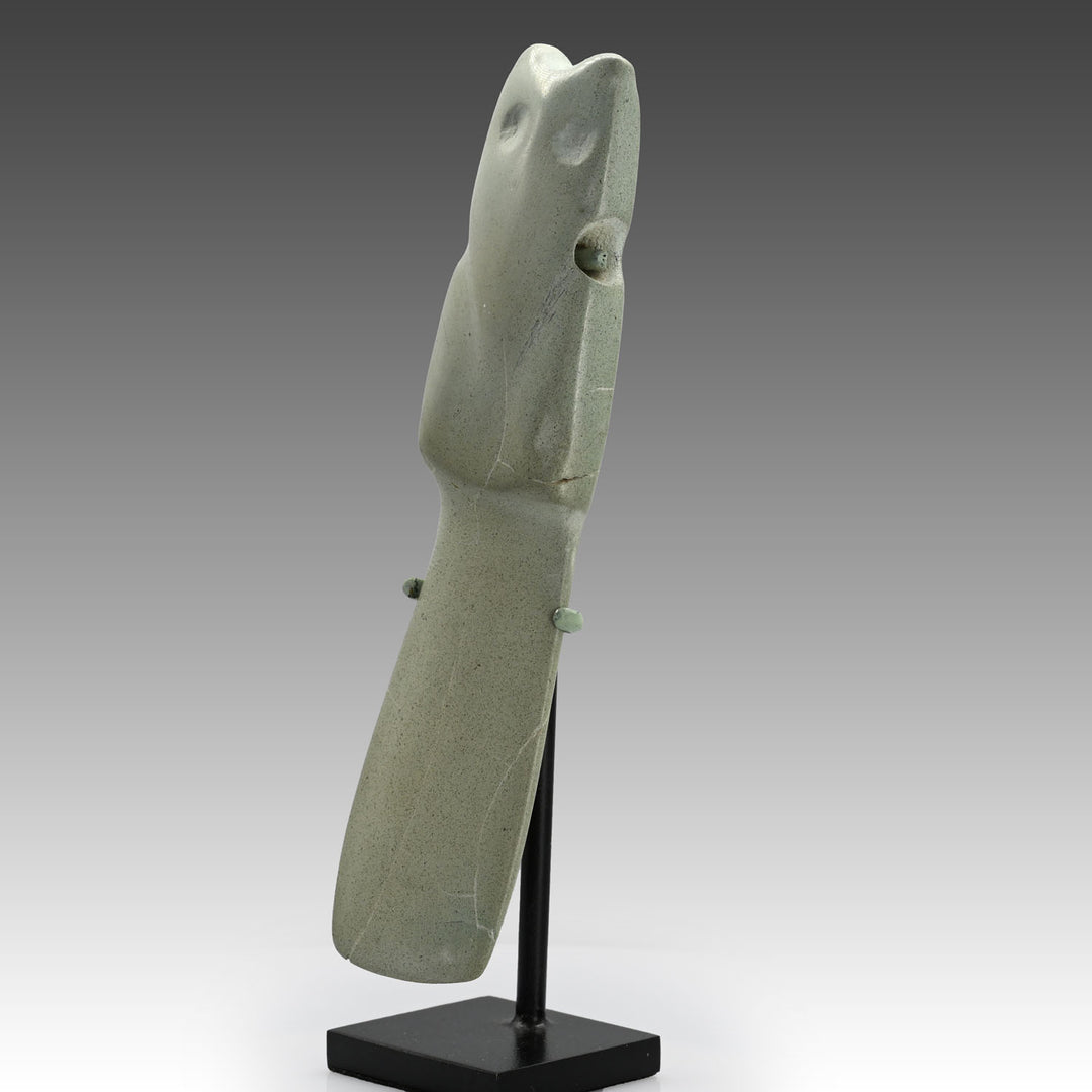A Costa Rican Jade Owl Axe Pendant, Early Classic Period, ca. 5th – 12th century CE