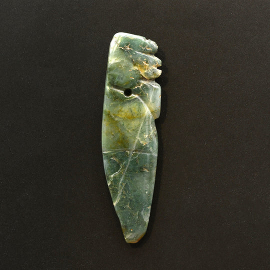 A Costa Rican Jadeite Profile Monkey Pendant, Classic Period, ca. 300 - 900 CE