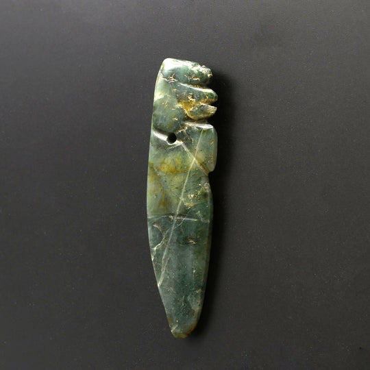 A Costa Rican Jadeite Profile Monkey Pendant, Classic Period, ca. 300 - 900 CE