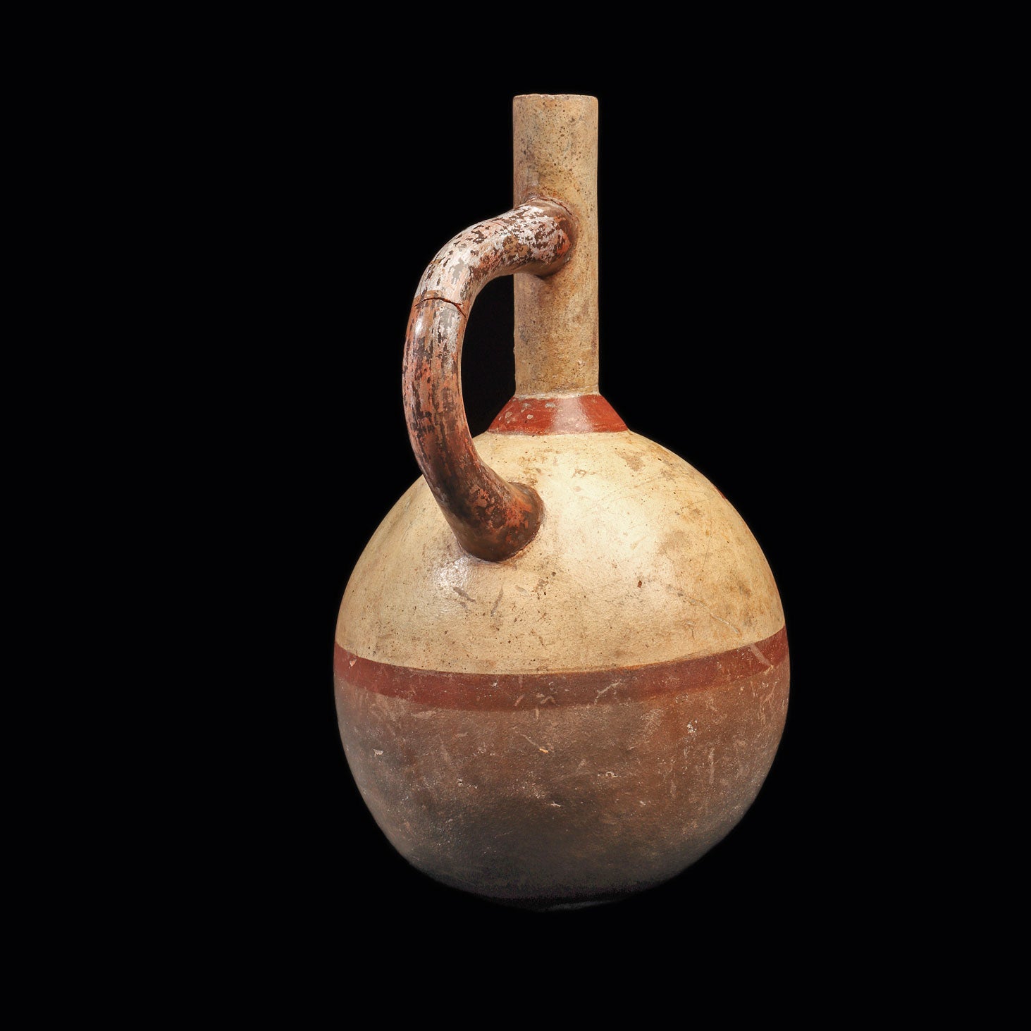 * Eine Moche-Steigbügelflasche, Moche IV, ca. 500 - 700 n. Chr