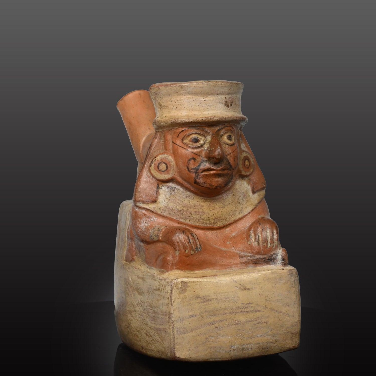 A Moche Seated Noble Effigy Vessel, Moche II, ca. 200 - 400 CE
