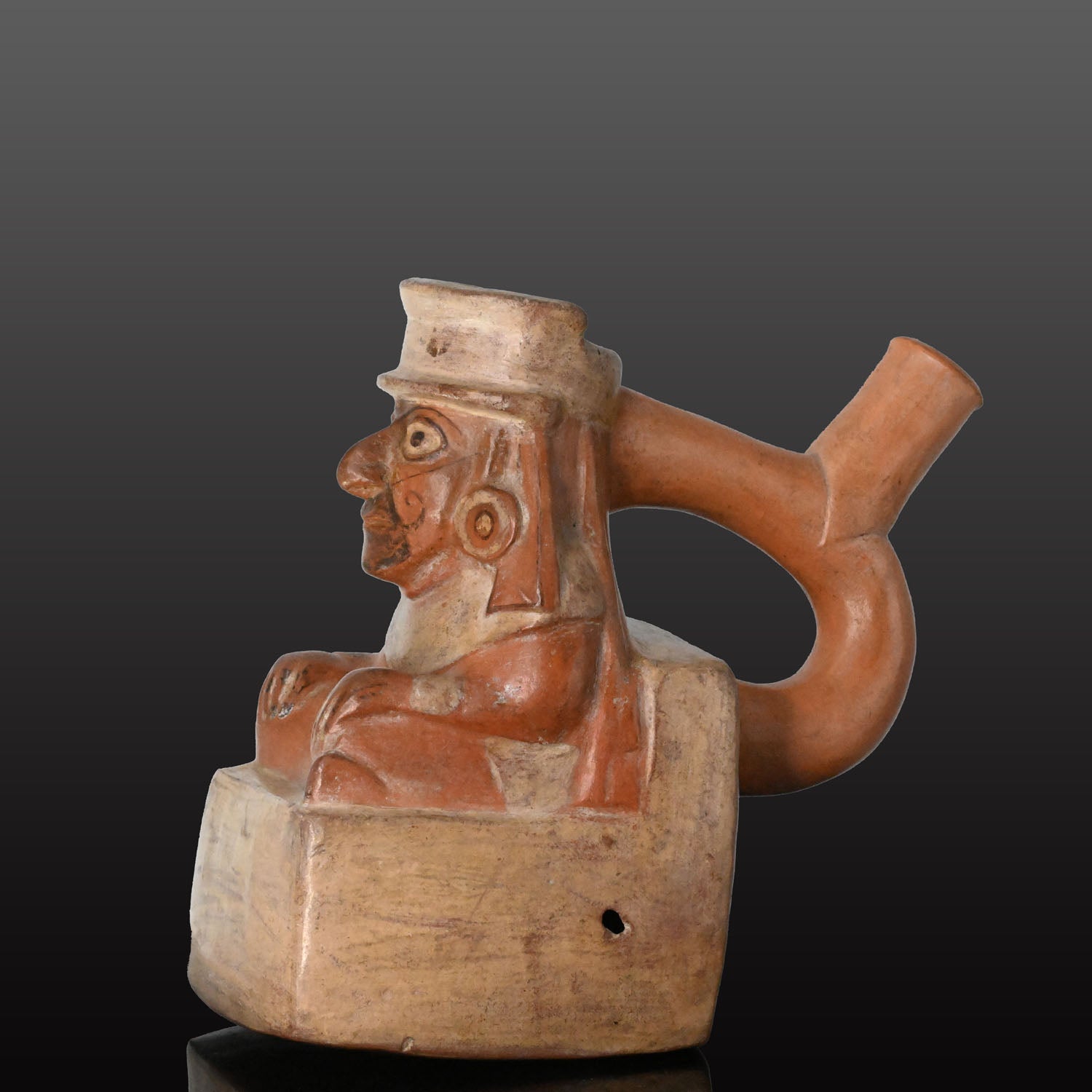 A Moche Seated Noble Effigy Vessel, Moche II, ca. 200 - 400 CE