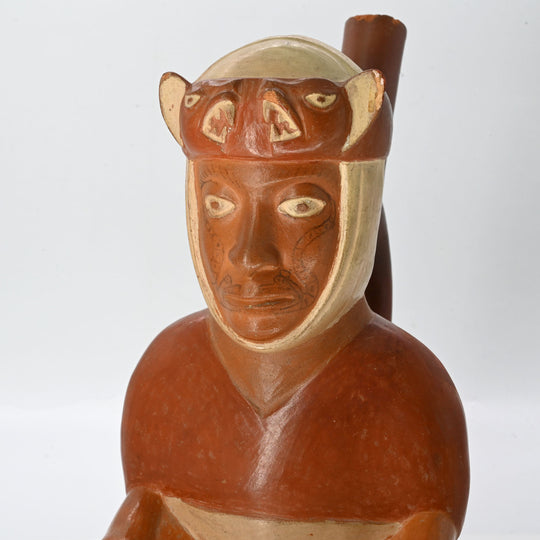 A Moche Seated Chieftan Effigy Vessel, ca. 500 - 800 CE