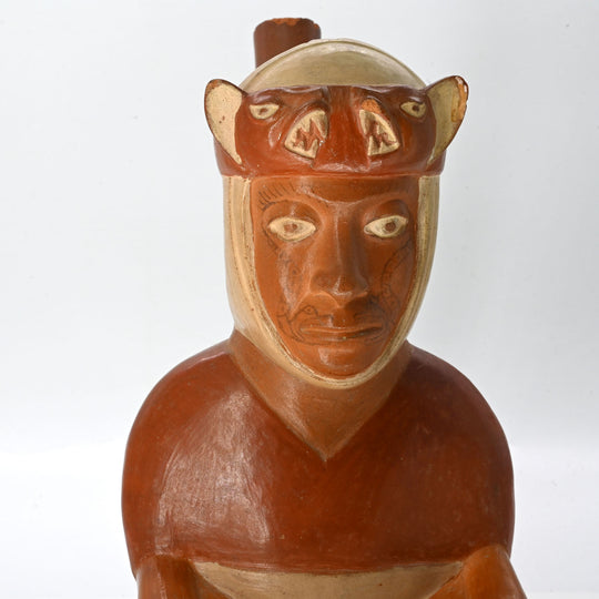 A Moche Seated Chieftan Effigy Vessel, ca. 500 - 800 CE