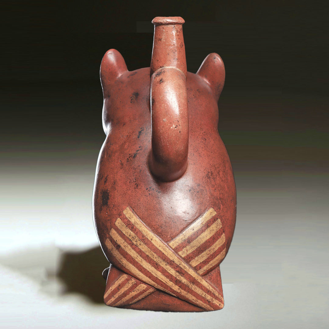 A Moche Horned Owl Effigy Vessel, Early Intermediate Period - Middle Horizon, ca. 200 - 800 CE