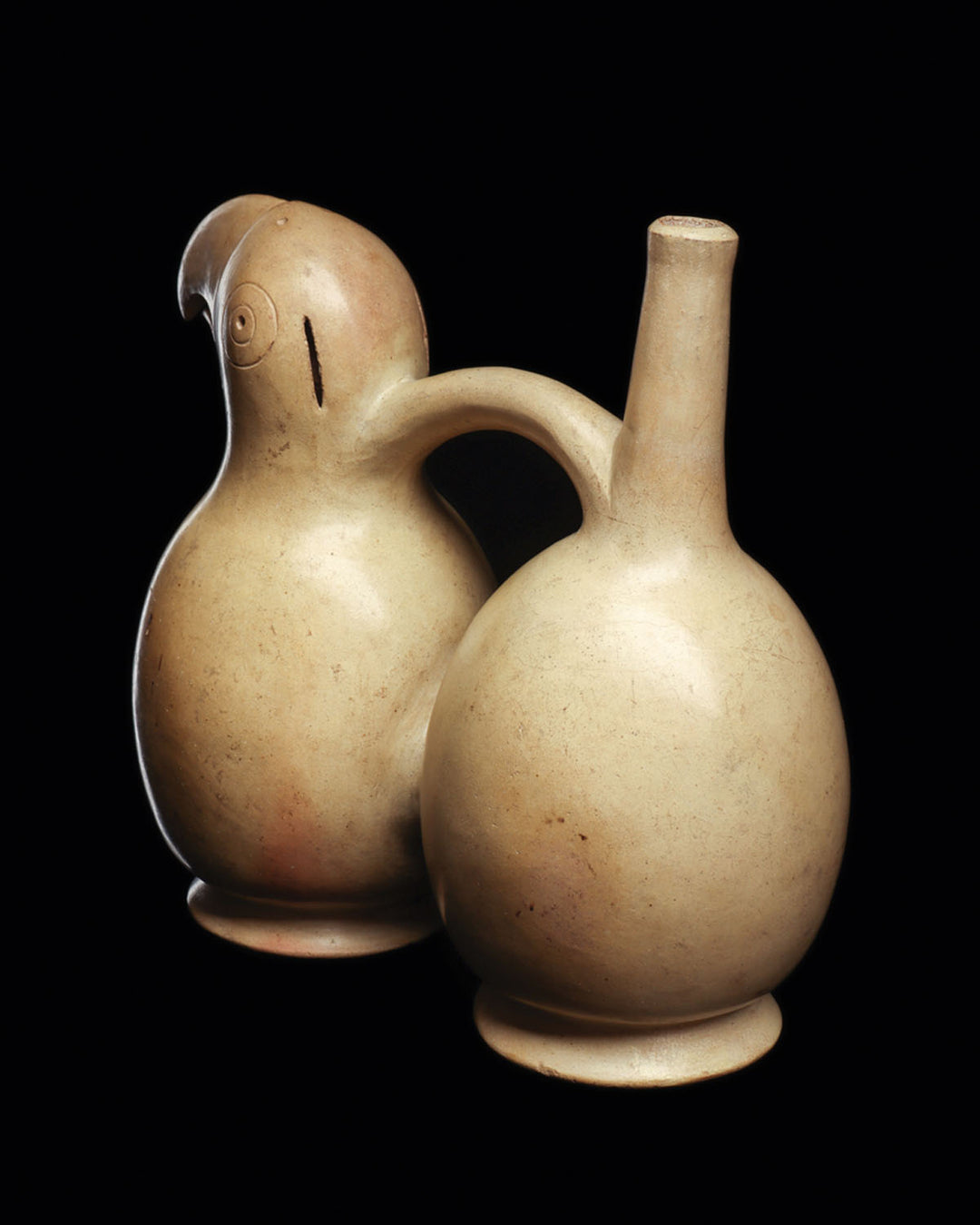 A Salinar Double-Chamber Parrot Effigy Vessel, Early Horizon - Early Intermediate Period, ca. 200 BCE - 100 CE