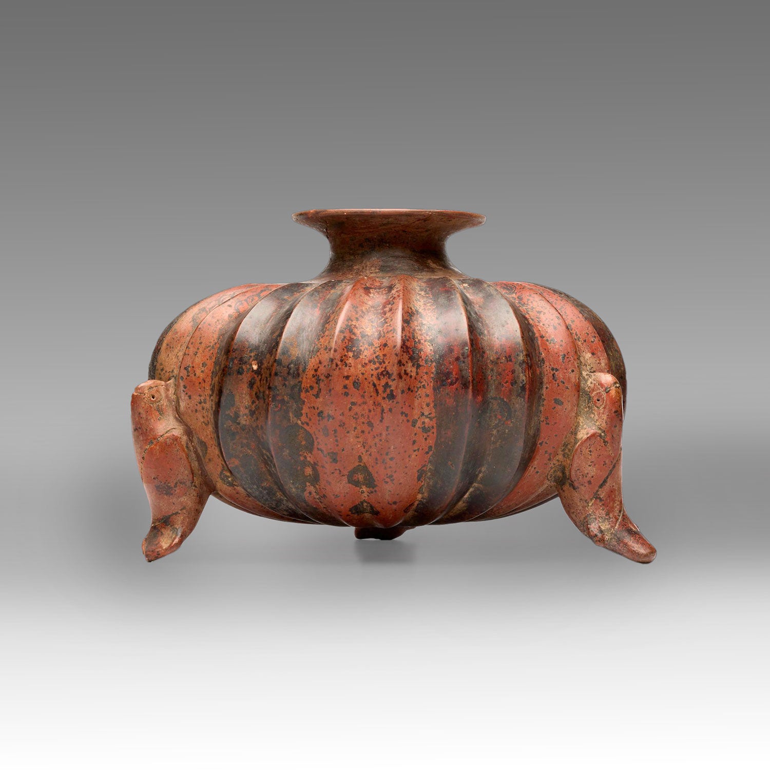 A large Colima Fluted Parrot Vessel, Late Formative-Early Classic Period, ca. 250 BCE - 100 CE
