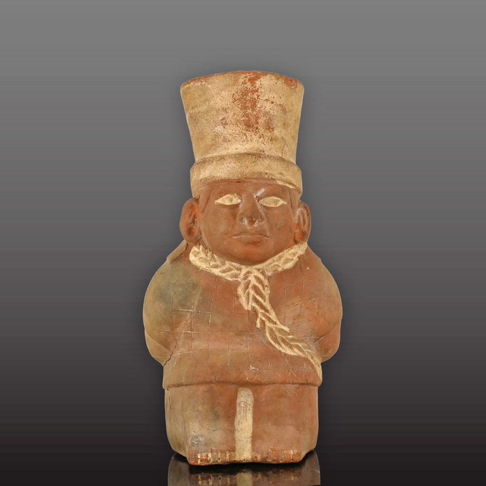 Ein publiziertes Moche-Gefäß mit Gefangenenfigur, ca. 500 - 800 n. Chr.