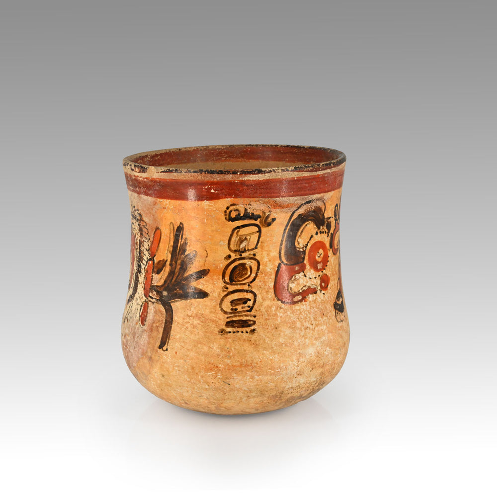 A Published Maya Elite Cacao Drinking Vessel Depicting the Major Bird Deity, Calakmul Region, Late Classic Period, ca. 600–850 CE