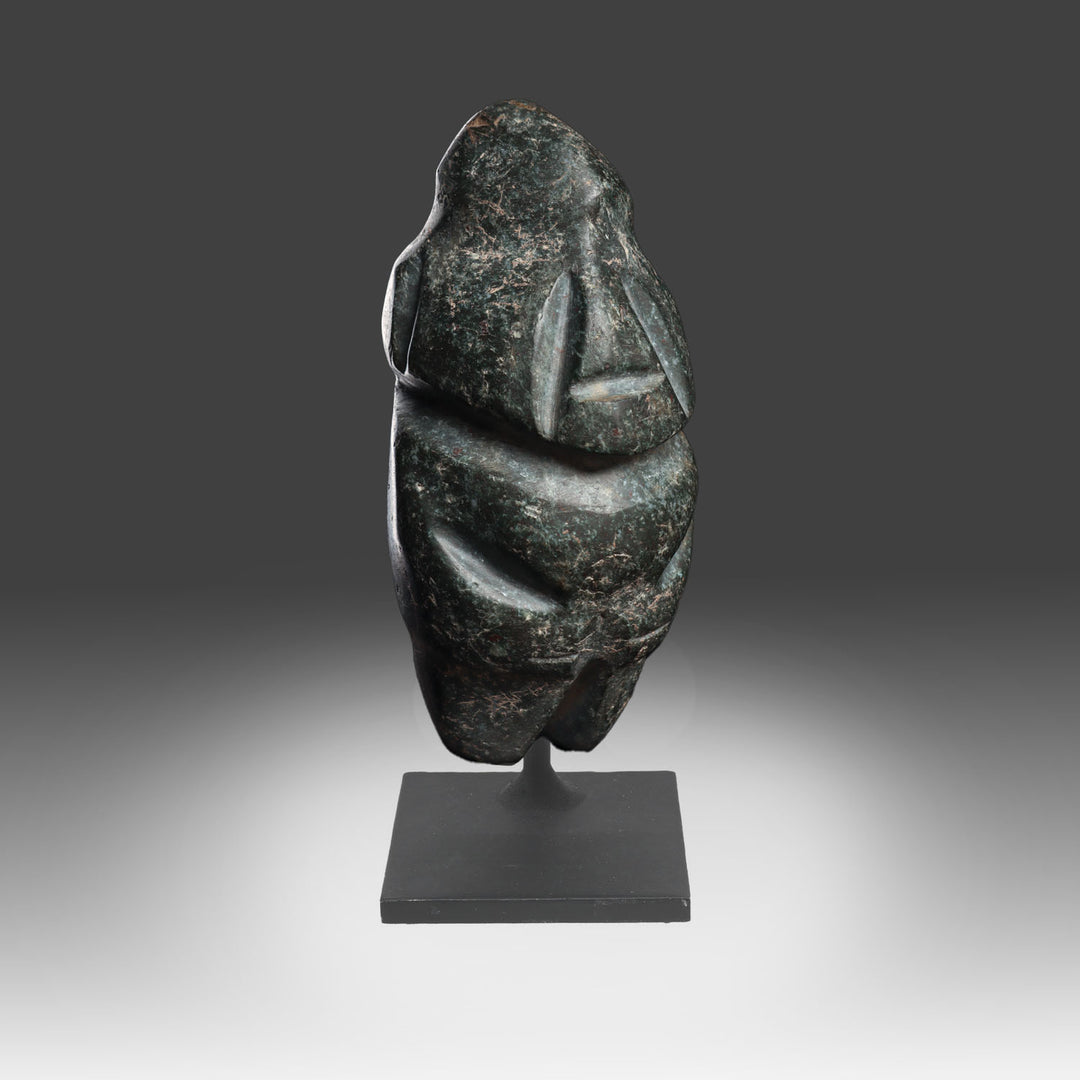 Mezcala M18 type Green Stone Figure, Late Preclassic Period, ca. 300 - 100 BCE