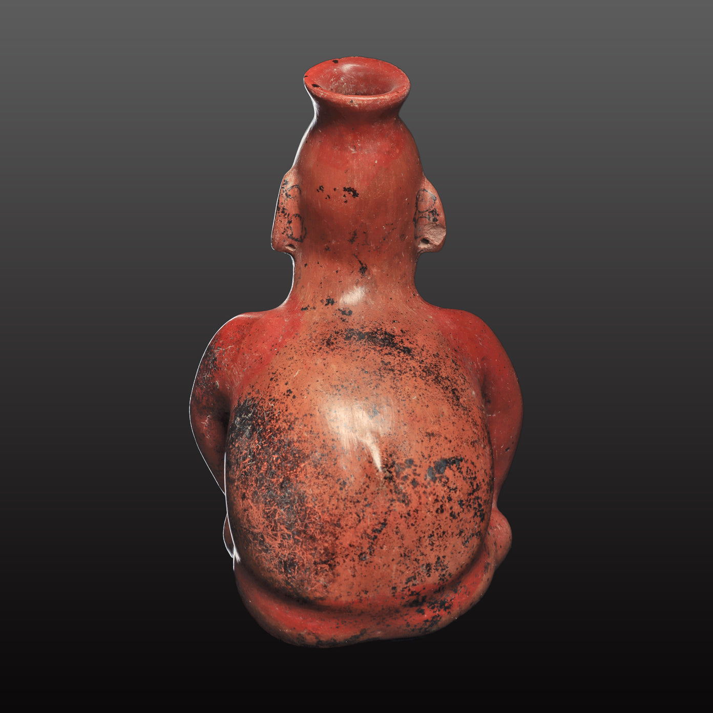 Colima Redware Seated Hunchback Figure, Protoclassic to Early Classic Period, ca. 100 BCE – 250 CE