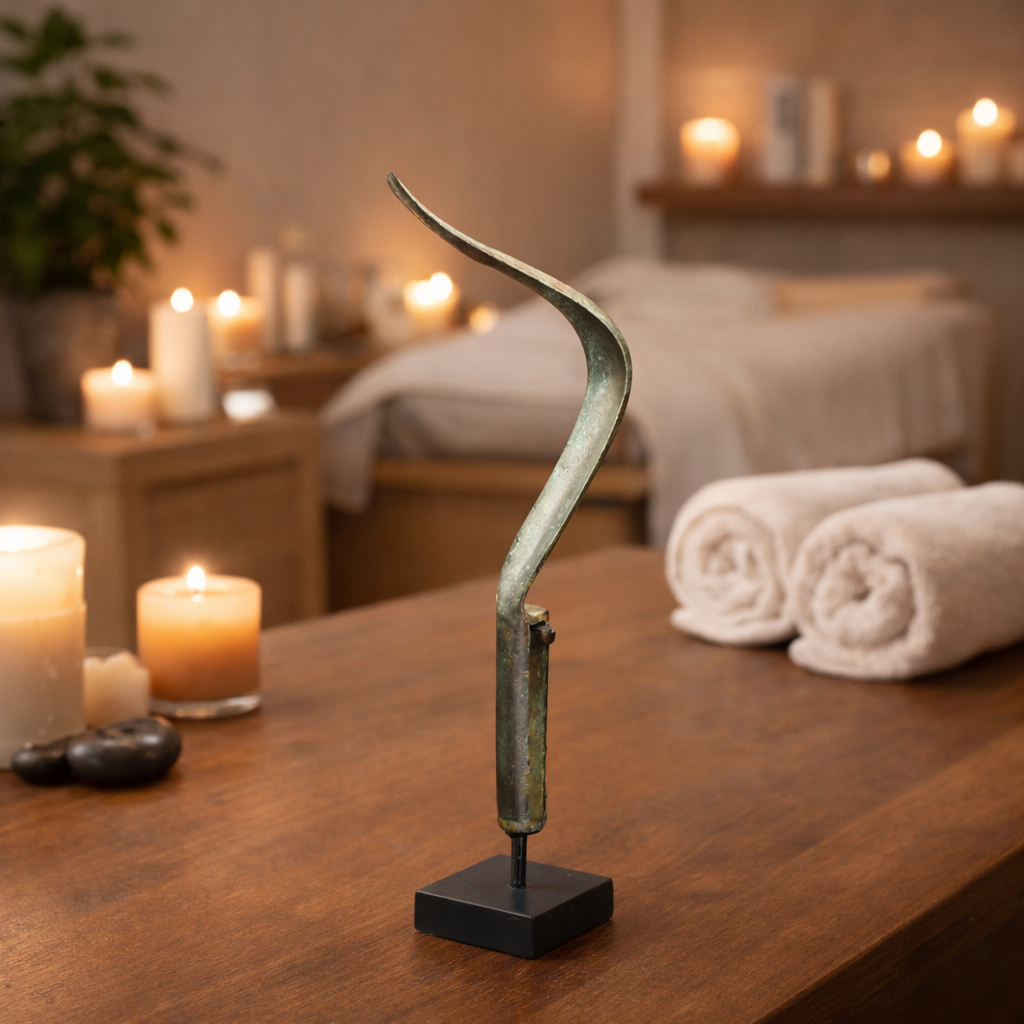 A decorated Roman Bronze Strigil, ca. 1st -2nd century CE