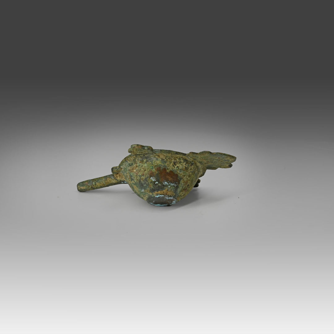 A Late Roman Bronze Oil Lamp Filler, Late Roman Period, ca. 3rd century CE