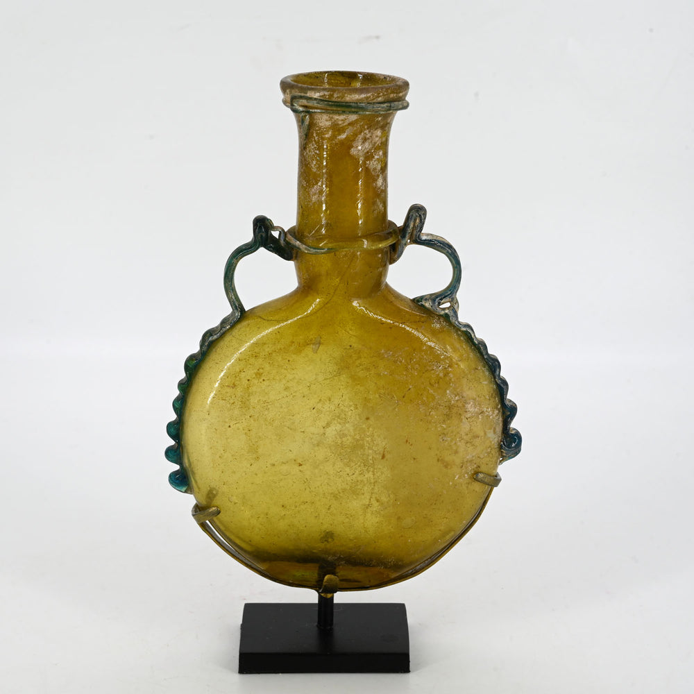 A Roman Glass Pilgrim Flask, ca. 3rd - 4th century CE