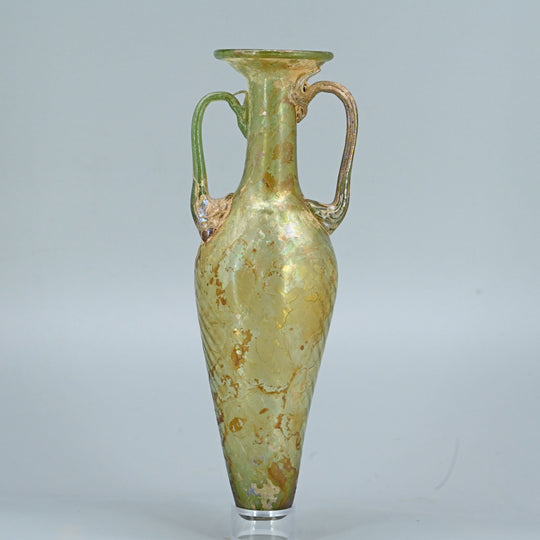 A large Byzantine Glass Flask, ca. 4th - 5th century CE