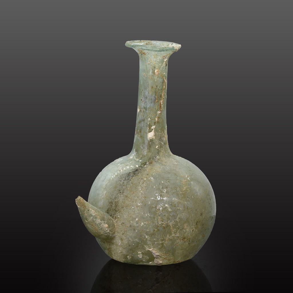 Roman Blue-Green Glass Baby Feeder, Roman Imperial Period, ca. 3rd century CE