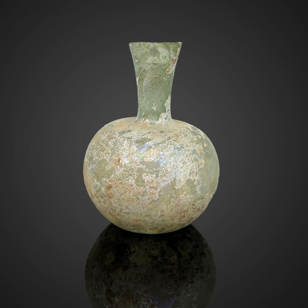 Roman glass flask, Roman Imperial Period, ca. 1st century CE