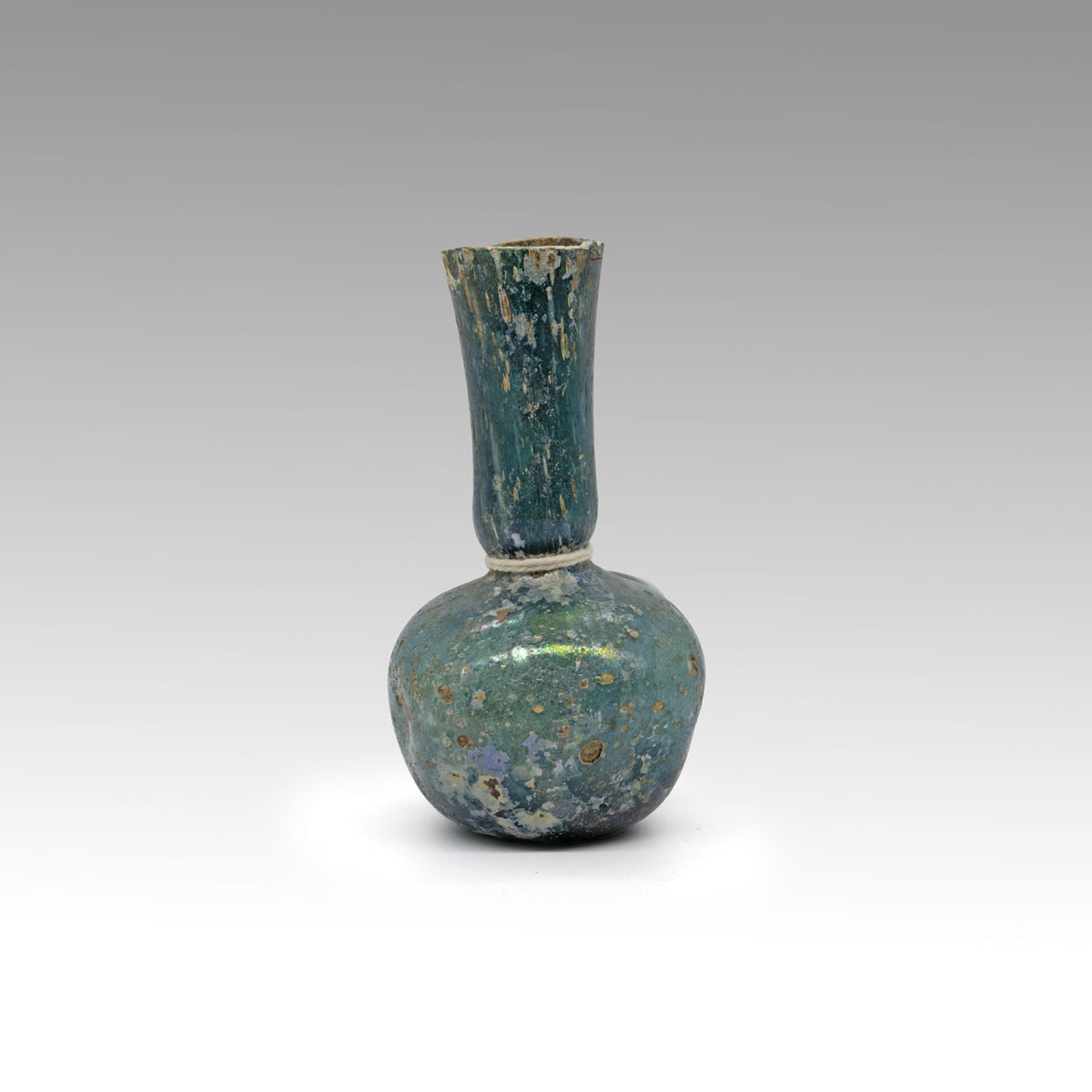Roman azure miniature glass bottle, Roman Imperial Period, ca. 3rd - 4th century  CE