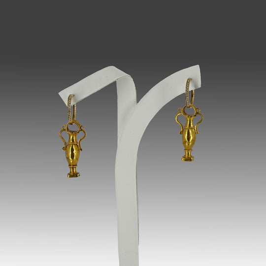 A Pair of Roman Gold Amphora Earrings, ca. 1st -2nd century CE