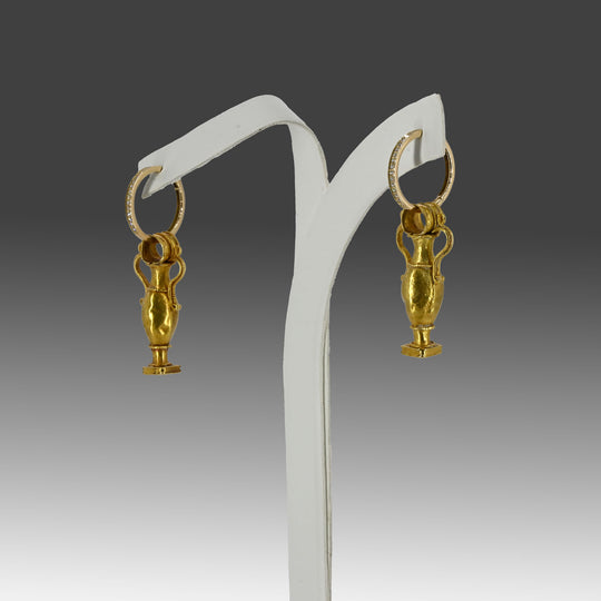 A Pair of Roman Gold Amphora Earrings, ca. 1st -2nd century CE