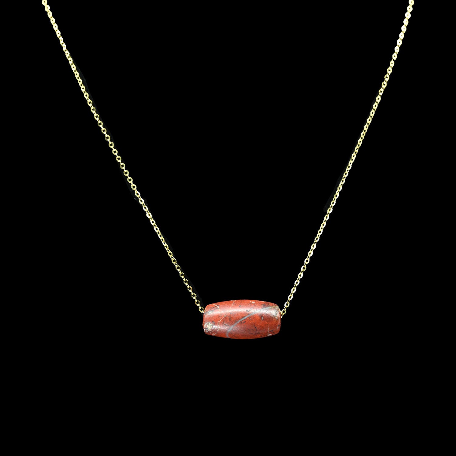 Roman Red Jasper Bead pendant, Roman Imperial Period, ca. 1st century CE