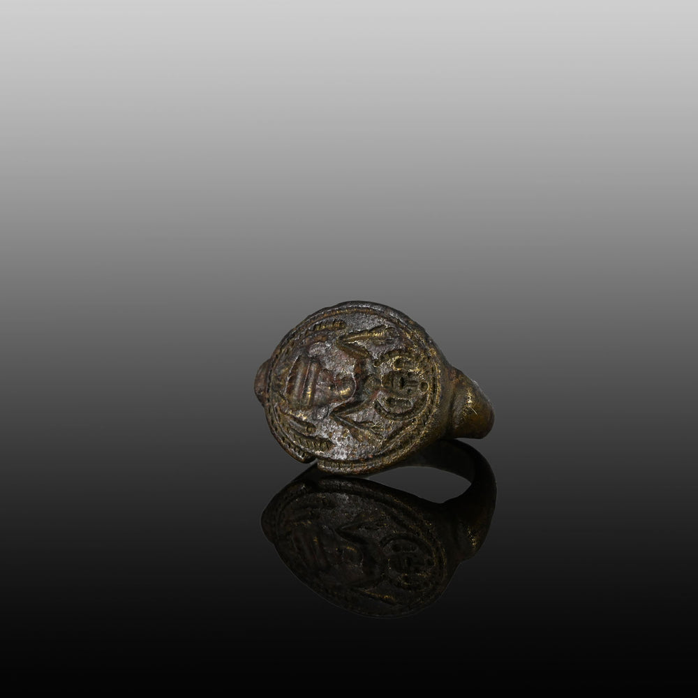 A Byzantine Bronze Devotional Ring, Byzantine Empire, 10th century, ca.  963 CE