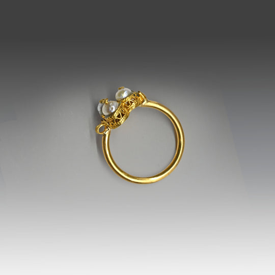 A fine Byzantine Gold Pearl Ring, Late Byzantine Period, ca. 6th century CE