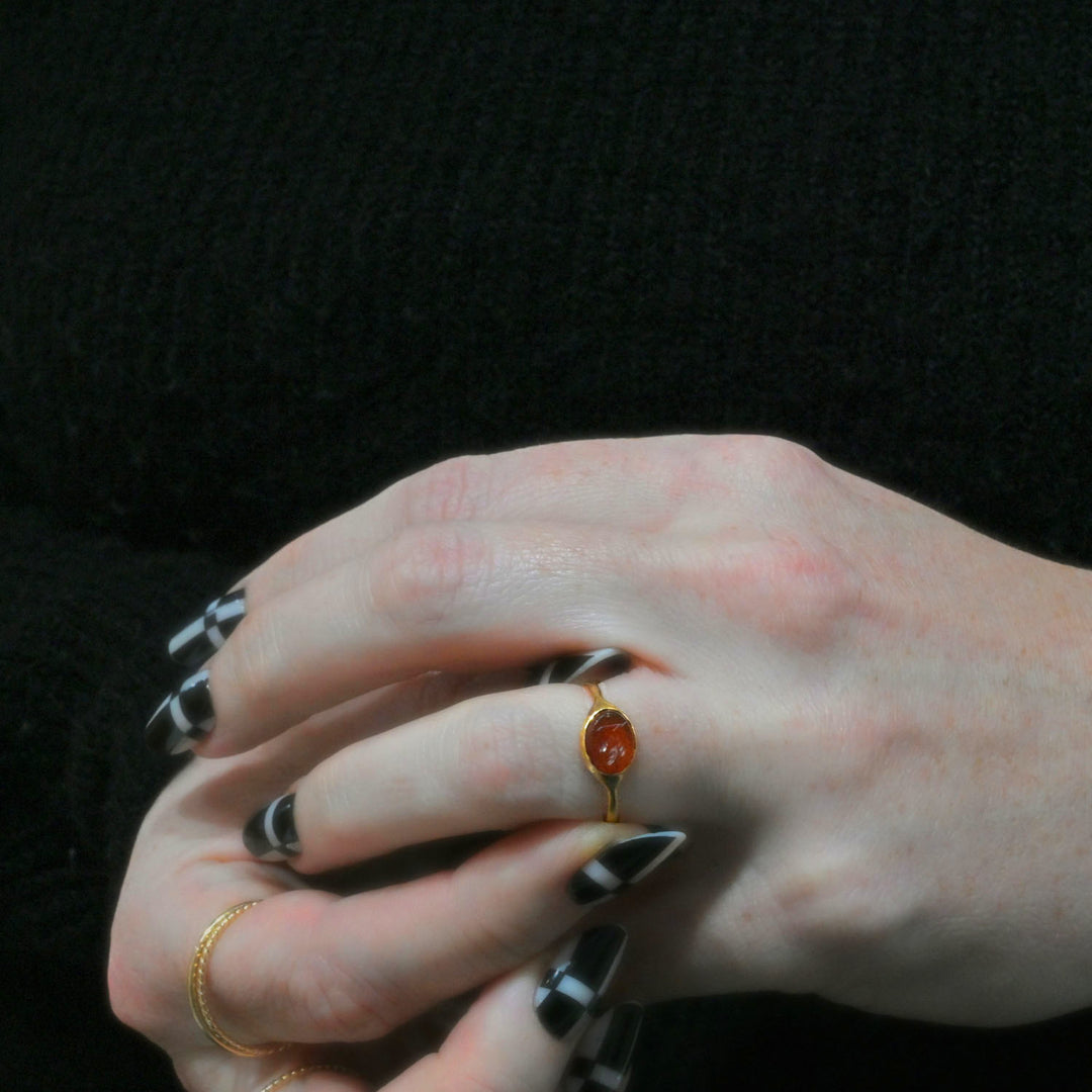 Roman carnelian intaglio ring, Roman Imperial Period, ca. 1st - 2nd century CE