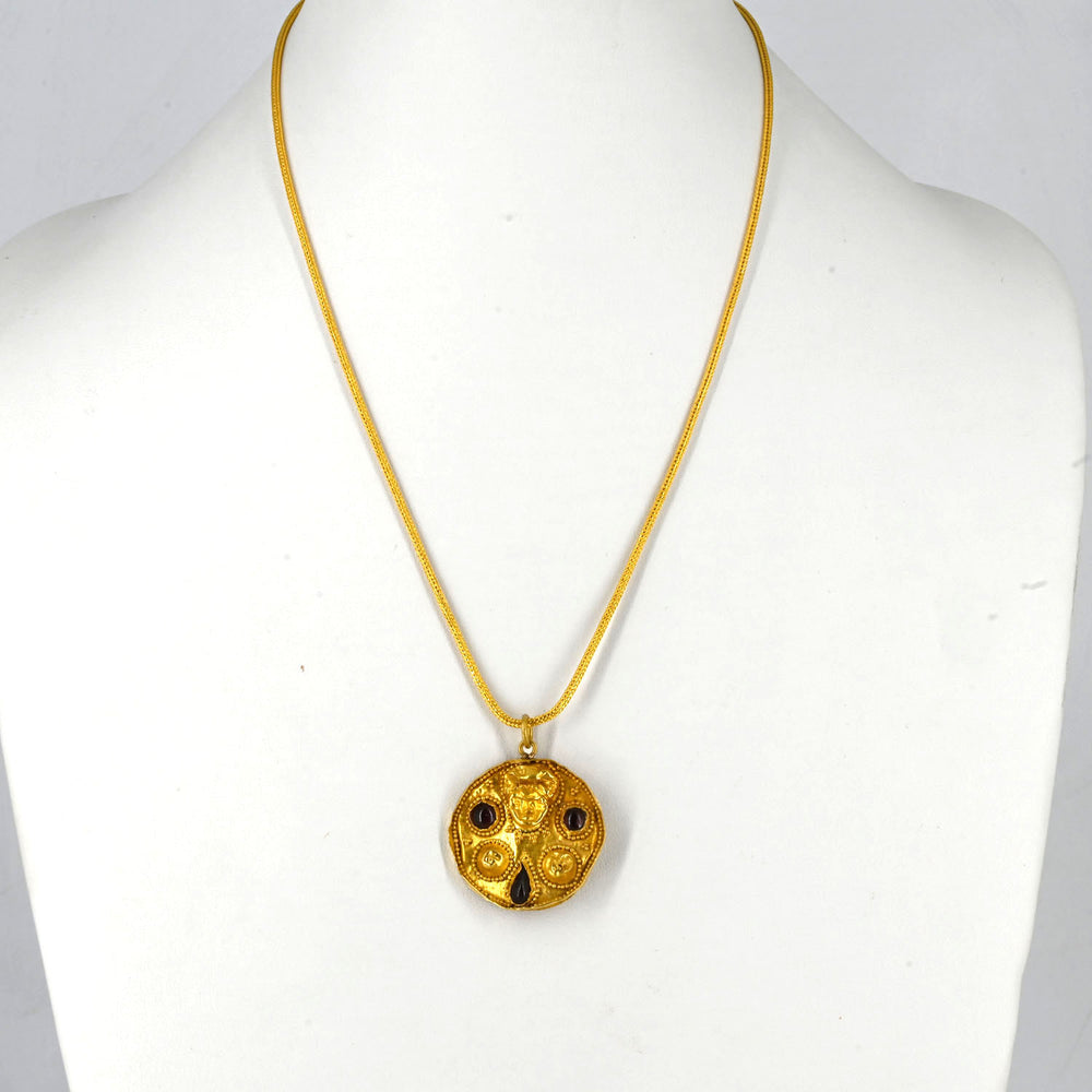A Published Byzantine Gold, and Garnet Medallion, Byzantine Empire, ca. 4th - 6th century CE