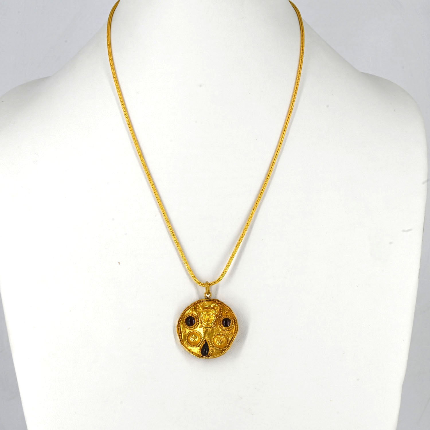 A Published Byzantine Gold, and Garnet Medallion, Byzantine Empire, ca. 4th - 6th century CE