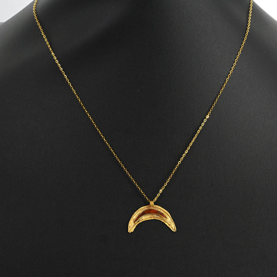 A Roman Gold and Red Jasper Luna Pendant, Roman Imperial Period, ca. 2nd- 3rd century CE