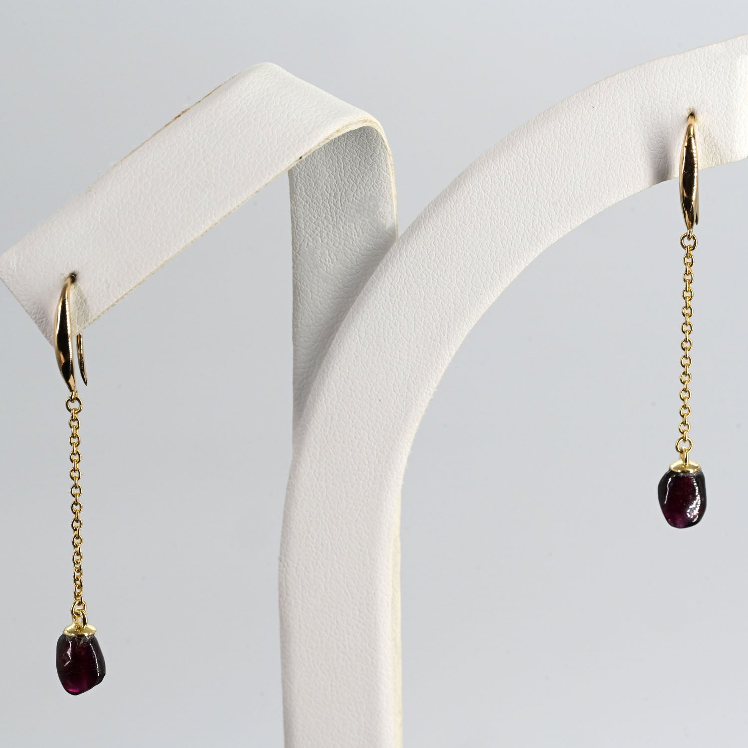 A pair of Roman Garnet Beads set as Earrings, Roman Imperial Period, ca. 1st - 2nd century CE