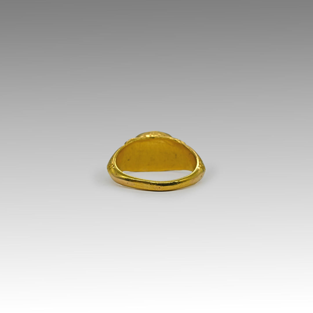 A Prized Late Roman Gold and Ruby Finger Ring, ca. 3rd - 4th century CE