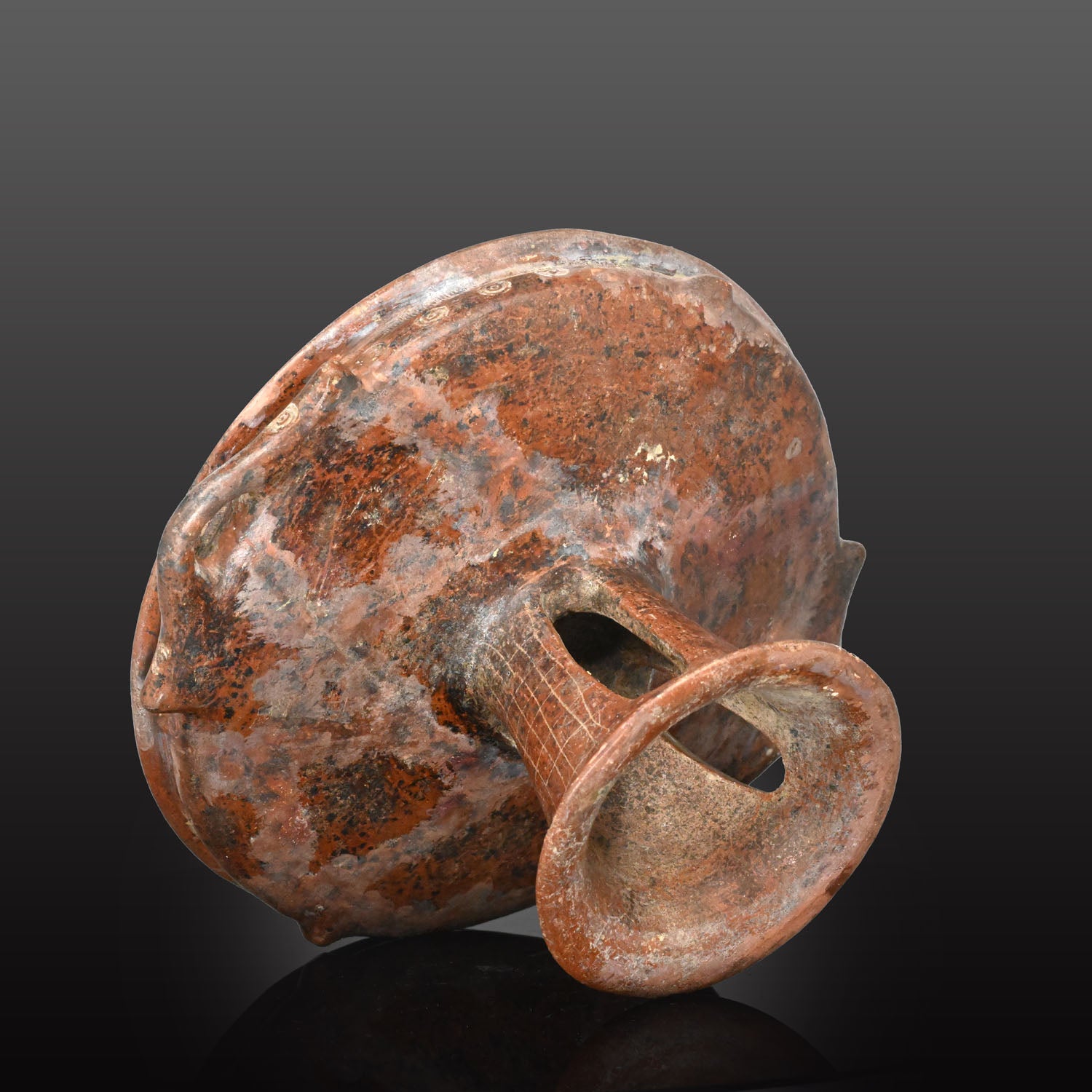 An Etruscan Teracotta Impastoware Pedestalled Dish, ca. 7th - 5th century BCE