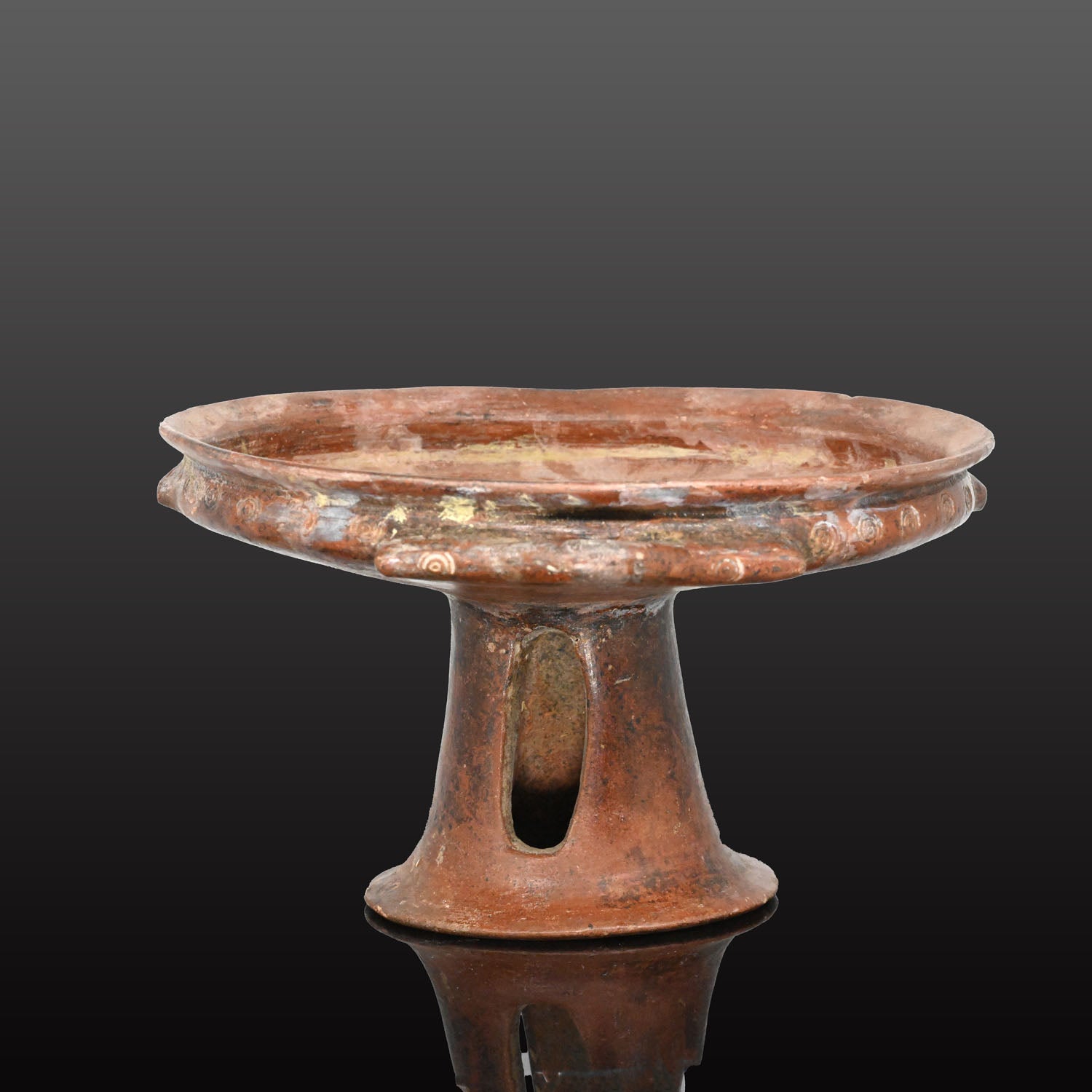 An Etruscan Teracotta Impastoware Pedestalled Dish, ca. 7th - 5th century BCE