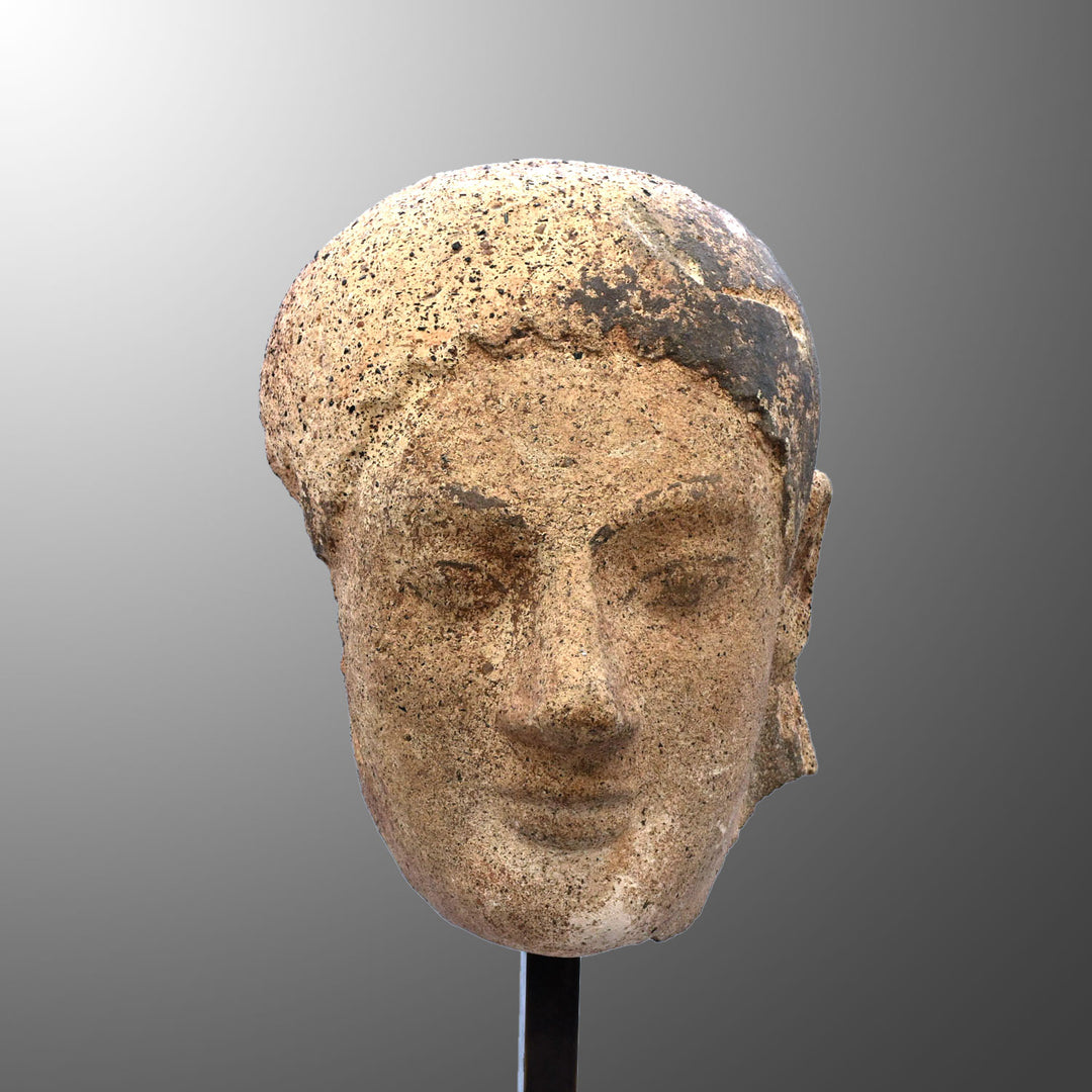 Ein etruskischer Terrakotta-Antefix, ca. 6. Jahrhundert v. Chr