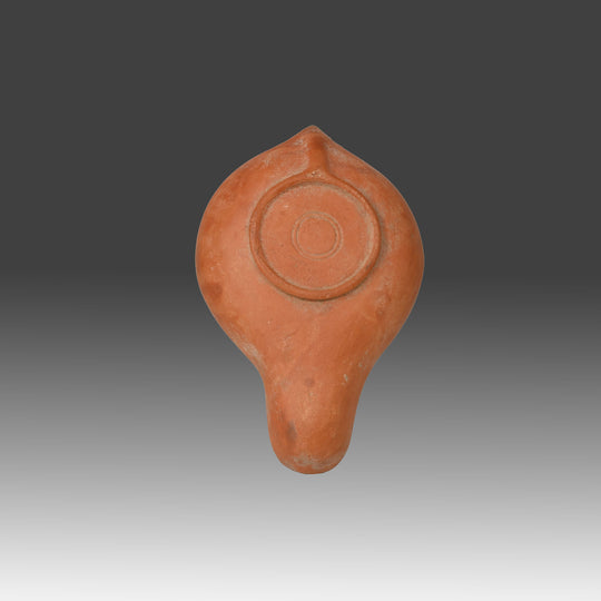 Roman Redware Oil Lamp, Byzantine Period, ca. 4th - 5th century CE