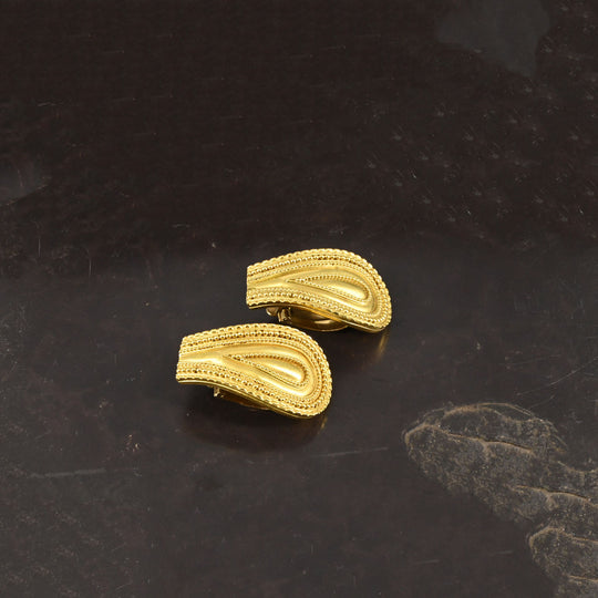A pair of Vintage Lalaounis Gold Clip-On Earrings, 20th century